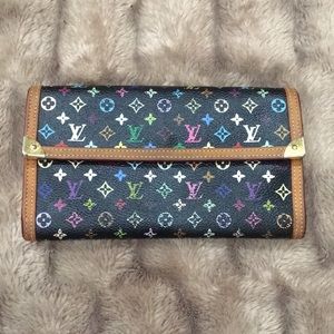 Louis Vuitton black multicolored wallet